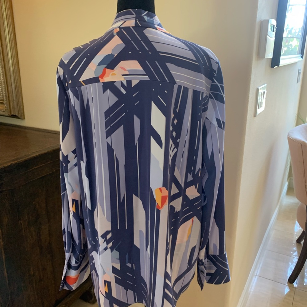 Multi Colored Classique Silk Blouse - image 2